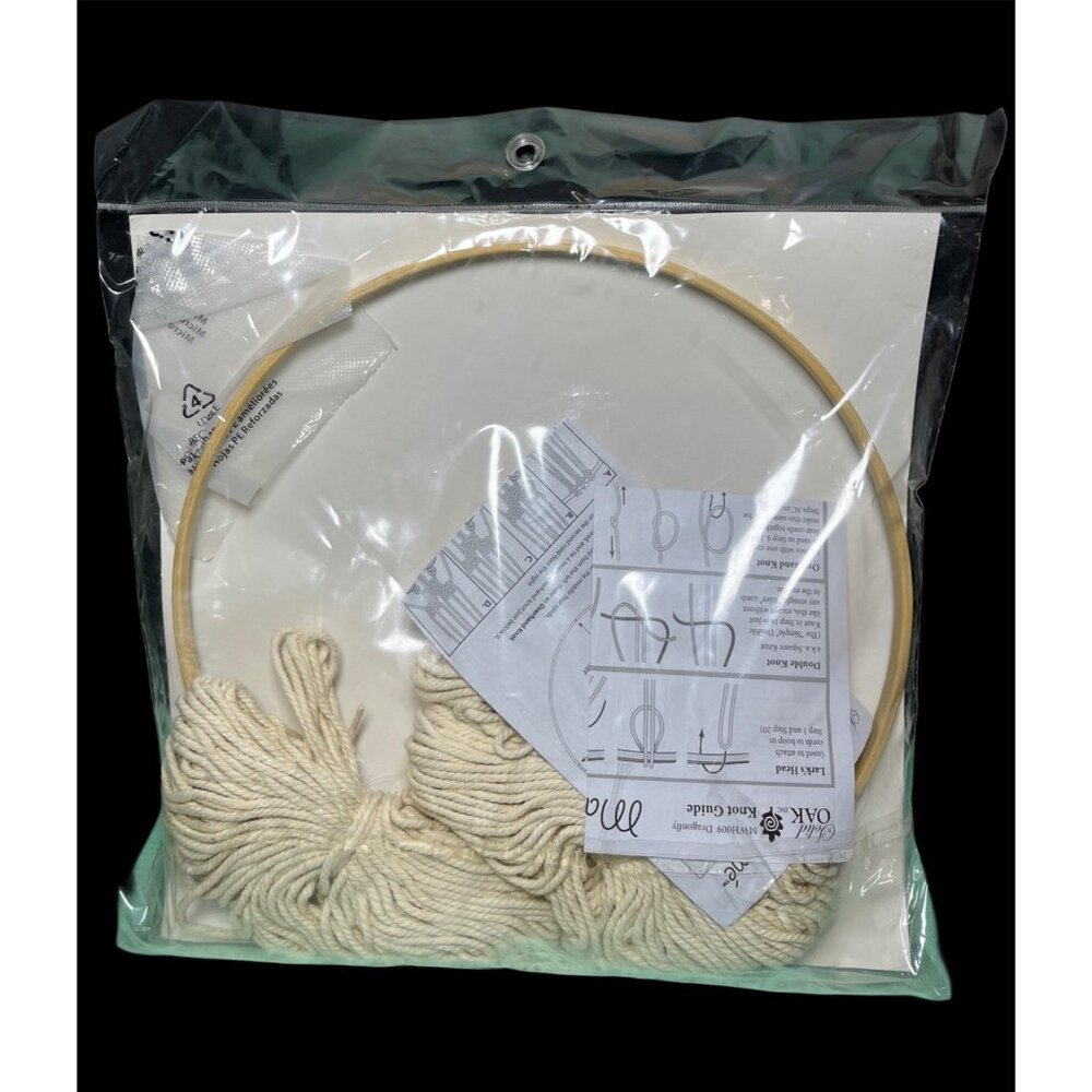 Solid Oak Macrame Wall Hanging Kit-Dragonfly - MWH009 - Picture 4 of 4